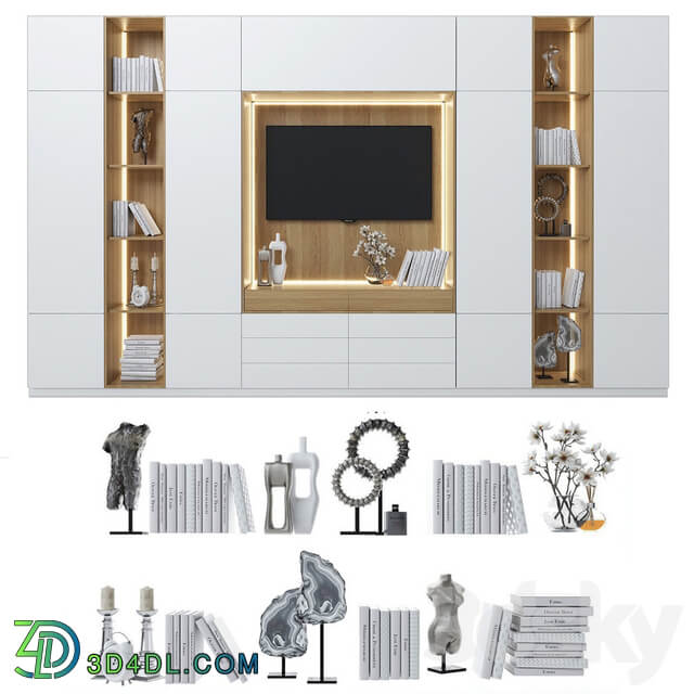 Cabinet with TV area 6 3D Models