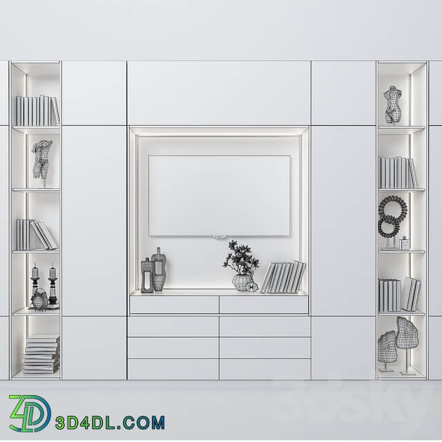 Cabinet with TV area 6 3D Models