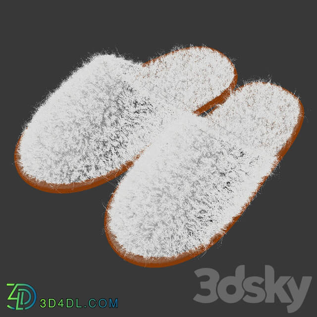 Fegen slippers white Footwear 3D Models