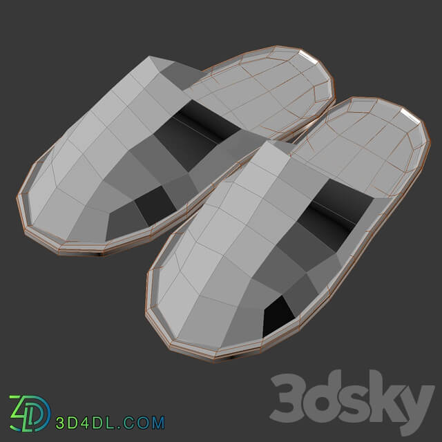 Fegen slippers white Footwear 3D Models