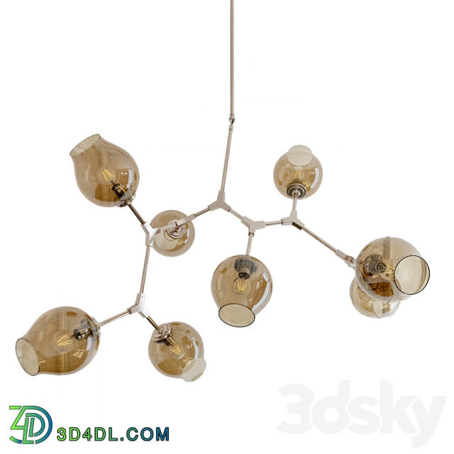 Chandelier Branching Bubble Chandelier 8 Smoke Pendant light 3D Models