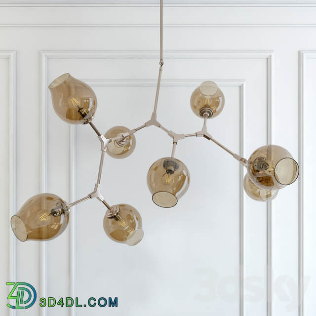 Chandelier Branching Bubble Chandelier 8 Smoke Pendant light 3D Models