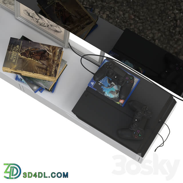 TV set with playstation 4 3D Models