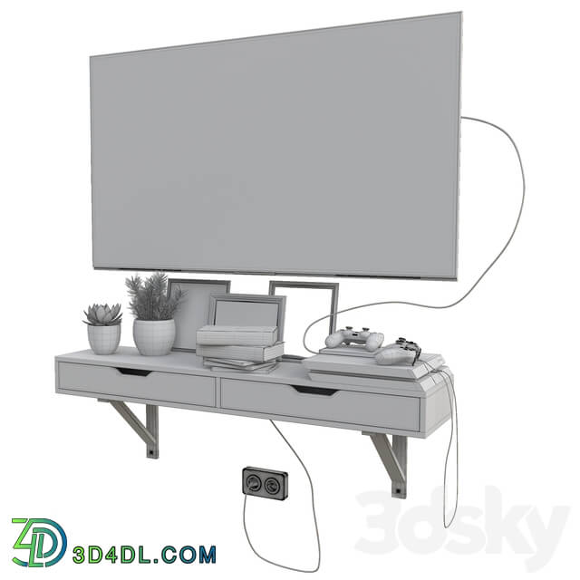 TV set with playstation 4 3D Models