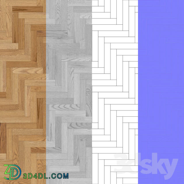 Seamless texture of parquet from solid oak v2. PBR