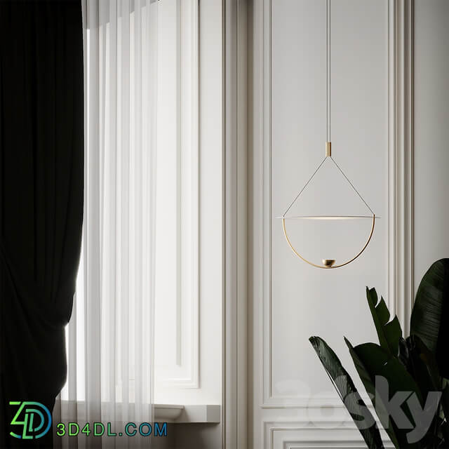 Modern White 16 inch LED Pendant Chandelier On Off Pendant light 3D Models