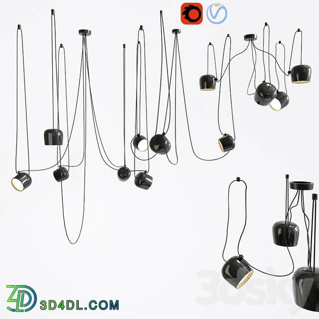 Aim pointed lighting set Pendant light 3D Models