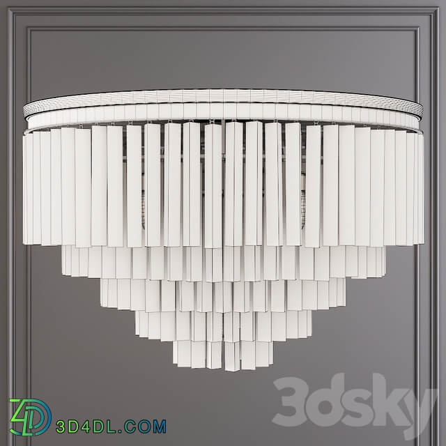 Restoration Hardware 1920S ODEON CLEAR GLASS FRINGE 5 TIER FLUSHMOUNT Nickel Ceiling lamp 3D Models