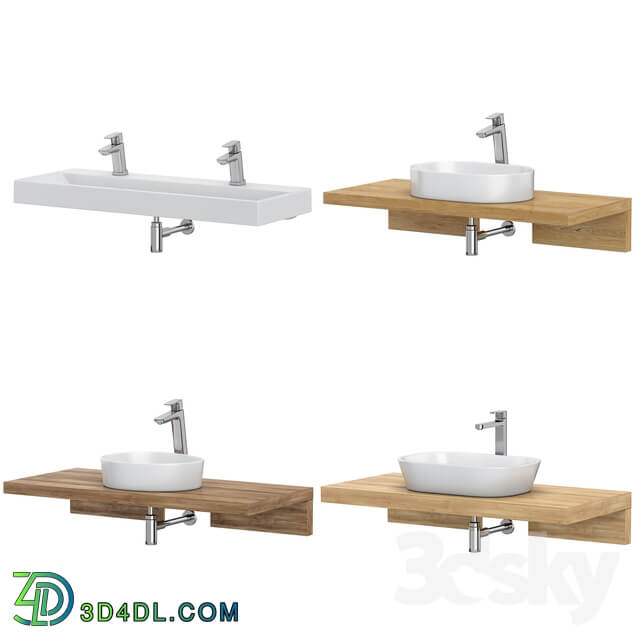 RAVAK set 61 washbasin set Moon 3 Ceramic Slim O Ceramic O Natural Duo 