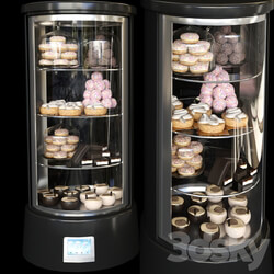 Refrigerator in a cafe with desserts and various sweets 2. Confectionery shop 3D Models 