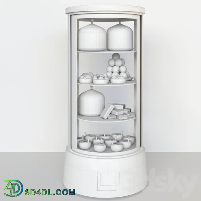 Refrigerator in a cafe with desserts and various sweets 2. Confectionery shop 3D Models