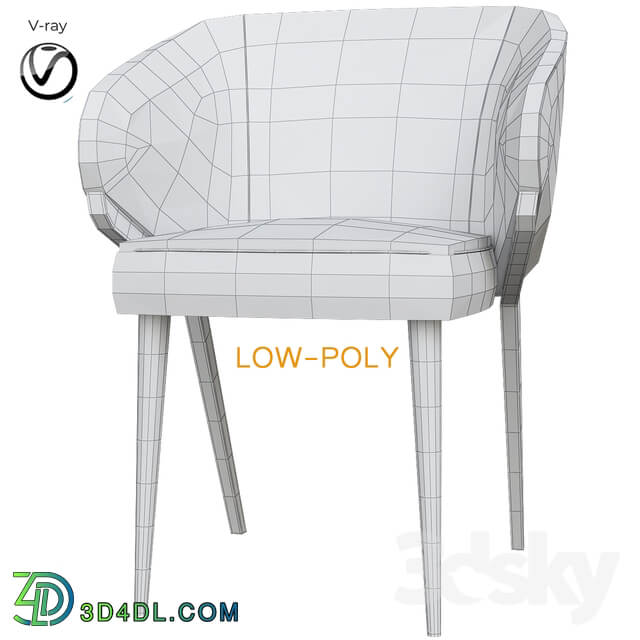 Bross Nora Dining Chair 1530 Armchair low poly 