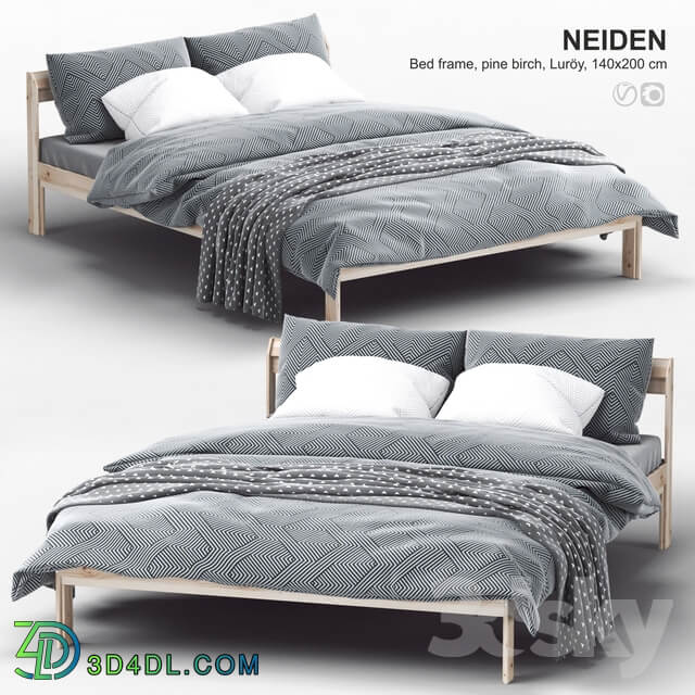 Bed Ikea NEIDEN Bed frame pine birch Luröy