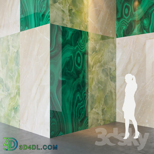 Fiandre Precious Stones GREEN MARBLE BRECCHIA MALACHITE 300x150 cm Tile Set
