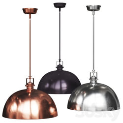 Southlake 1 Light Bowl Pendant brushed copper nickel and black olive Pendant light 3D Models 