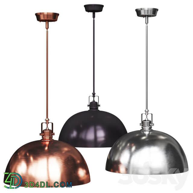 Southlake 1 Light Bowl Pendant brushed copper nickel and black olive Pendant light 3D Models