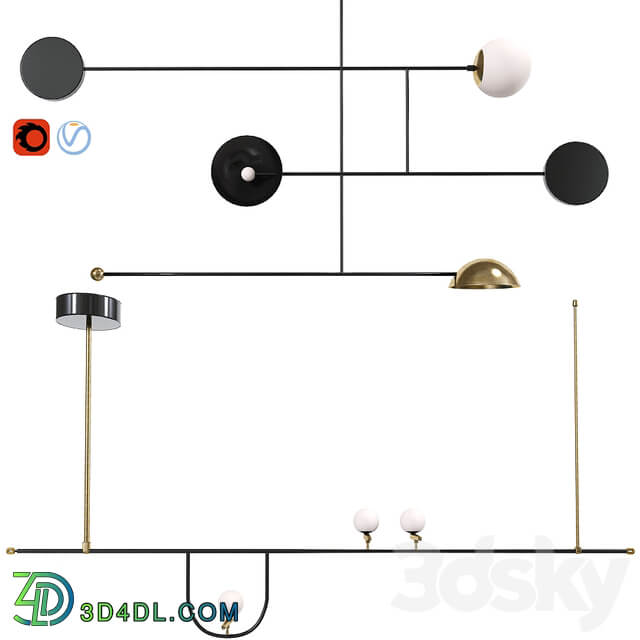 Ceiling Light Set 31 Pendant light 3D Models