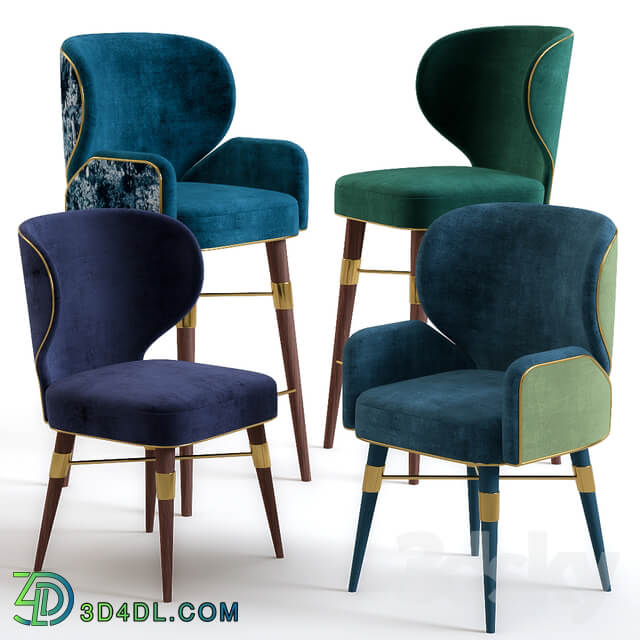 Louis Mid Century Dining Chairs by Ottiu