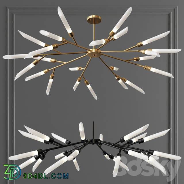 Branch Multi Tube Led Chandelier Pendant light 3D Models