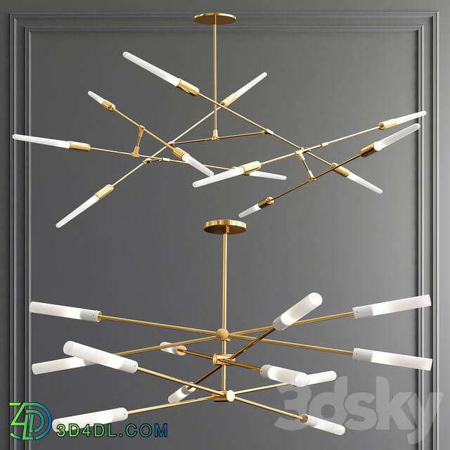 Flute 3 30 LED Dawn Chandelier Pendant light 3D Models