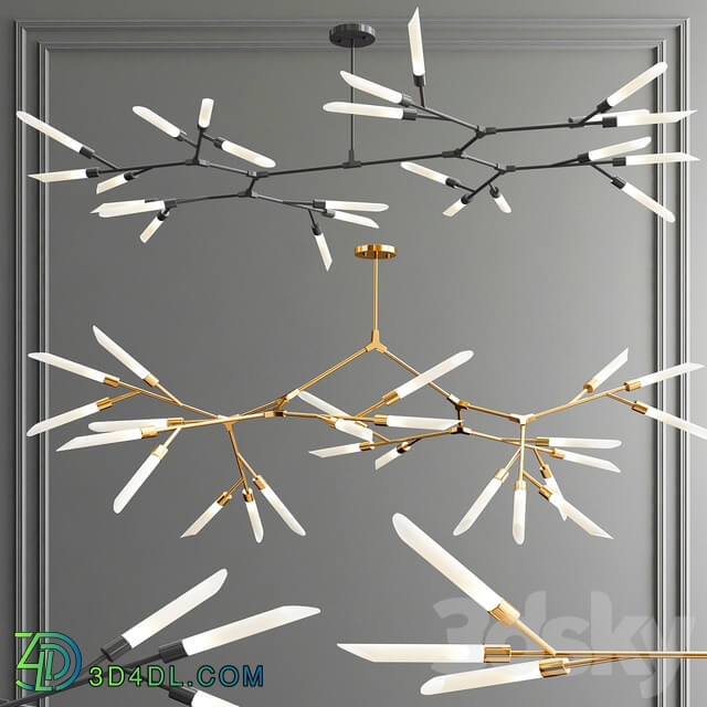 Led Nordic Rotatable Branch Tube Chandelier Pendant light 3D Models