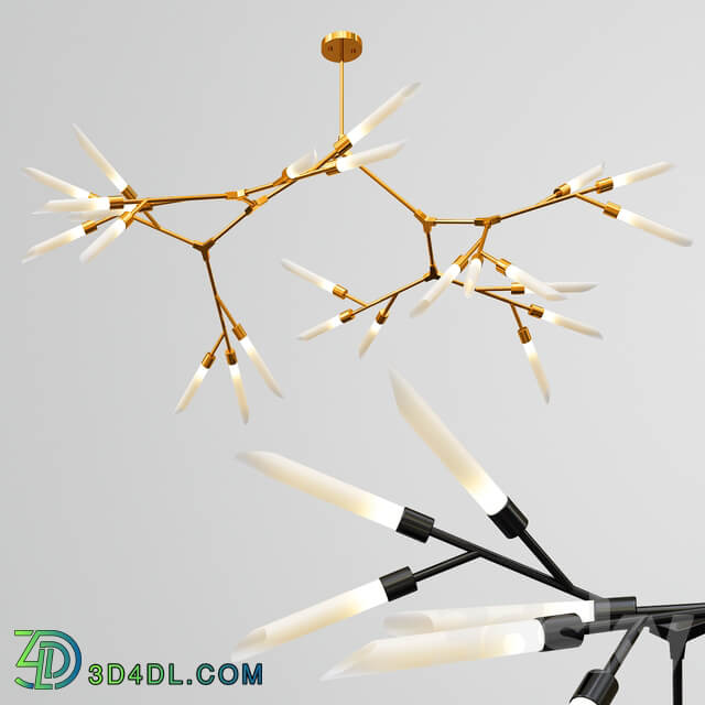 Led Nordic Rotatable Branch Tube Chandelier Pendant light 3D Models