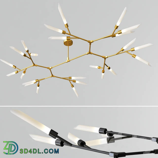 Led Nordic Rotatable Branch Tube Chandelier Pendant light 3D Models