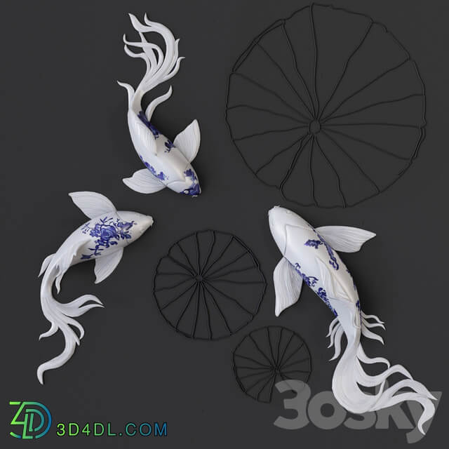 Other decorative objects FISH Koi Wall Sculptures