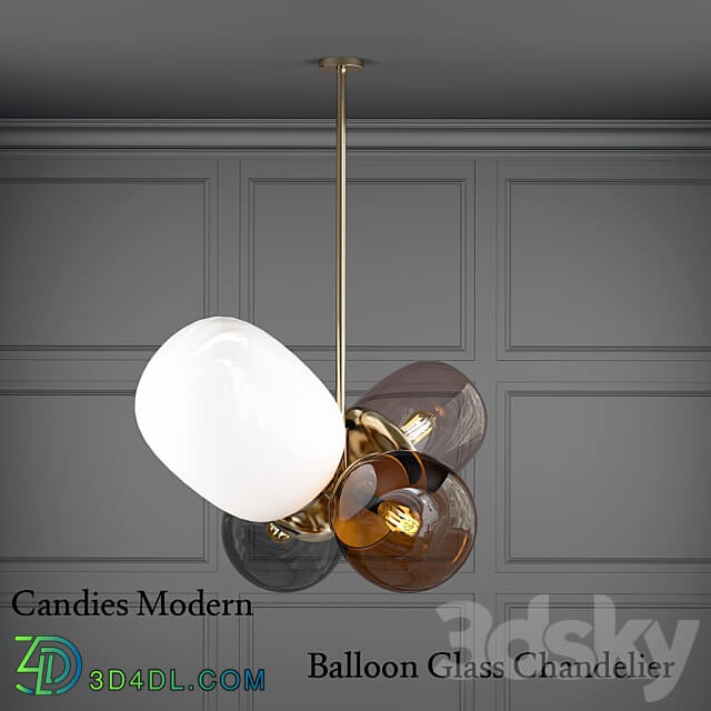 Candies Modern Balloon Glass Chandelier Pendant light 3D Models