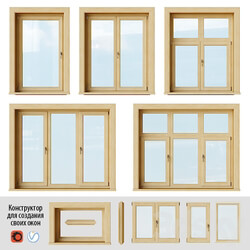 Set of wooden windows 2 Designer 