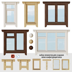 Wooden windows with platbands 1 Constructor 