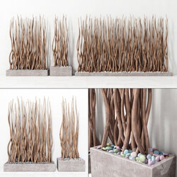 Planter rectangle concrete branch Planter rectangular concrete with branches 