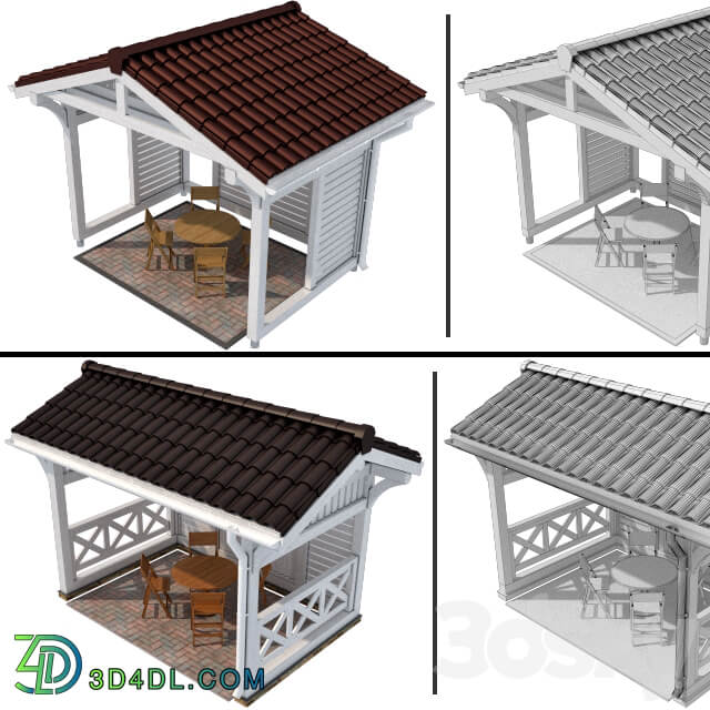 Arbor in a modern style 2 options Other 3D Models