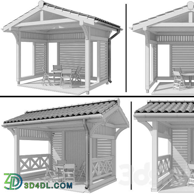 Arbor in a modern style 2 options Other 3D Models