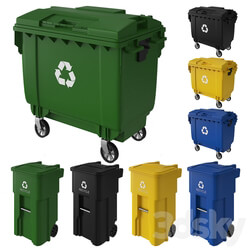 Trash can and dumpster 3D Models 