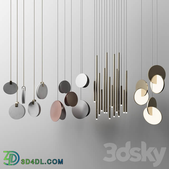 Four Hanging Lights 3 Pendant light 3D Models