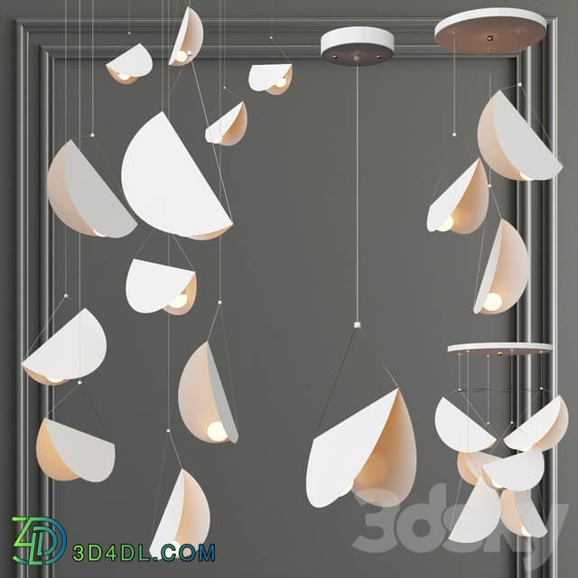 White glider Pendant light 3D Models