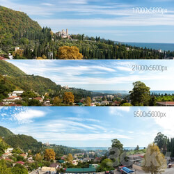 3 Panoramas. Black Sea Abkhazia. New Athos 