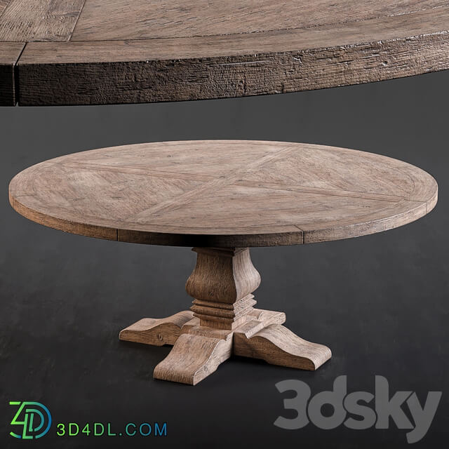 RH Salvaged Wood Round Dining Table