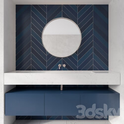 Bathroom Furniture Blue Tile 