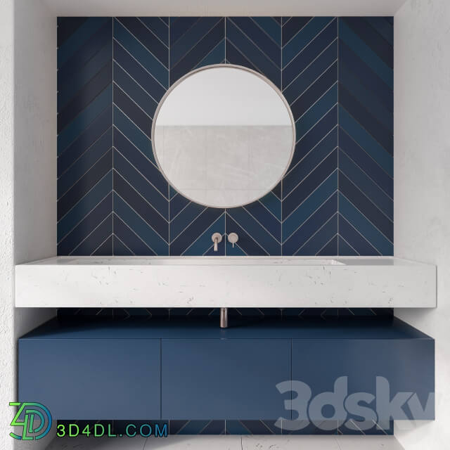 Bathroom Furniture Blue Tile