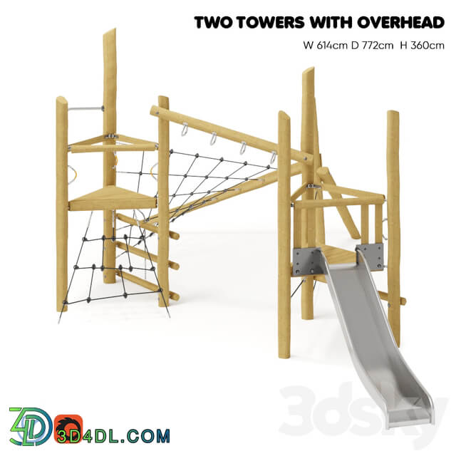 KOMPAN. TWO TOWERS WITH OVERHEAD 3D Models