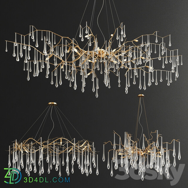 Serip Teardrop Collection 3 type Pendant light 3D Models