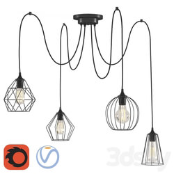 Bagira Chandelier 4 lights Pendant light 3D Models 