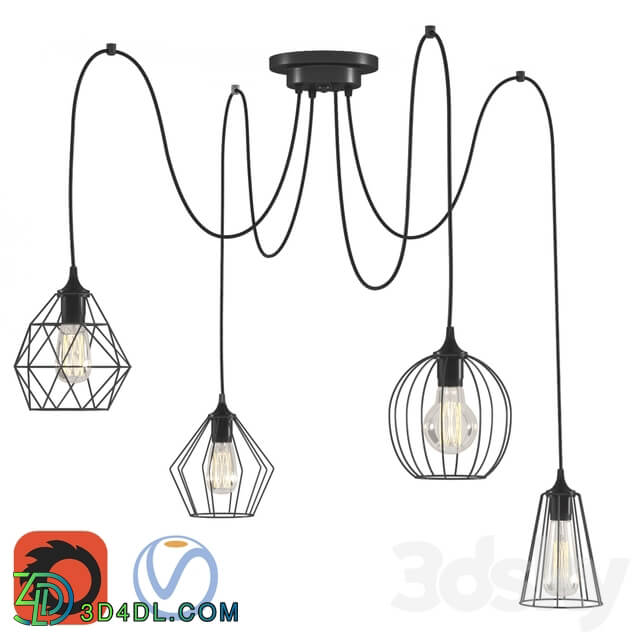 Bagira Chandelier 4 lights Pendant light 3D Models