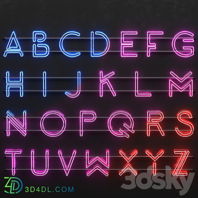 Technical lighting neon alphabet