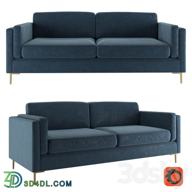 Rosalina 84 Blue Velvet Sofa
