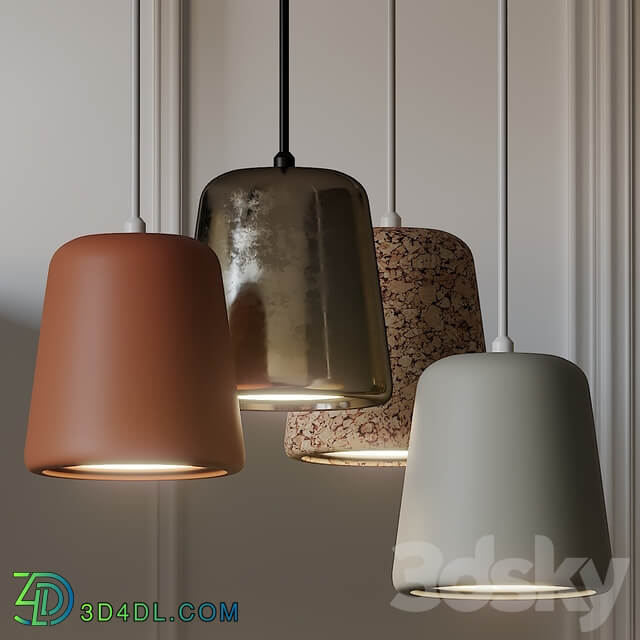 NEW WORKS Material Pendant Light 4 Different Materials Pendant light 3D Models