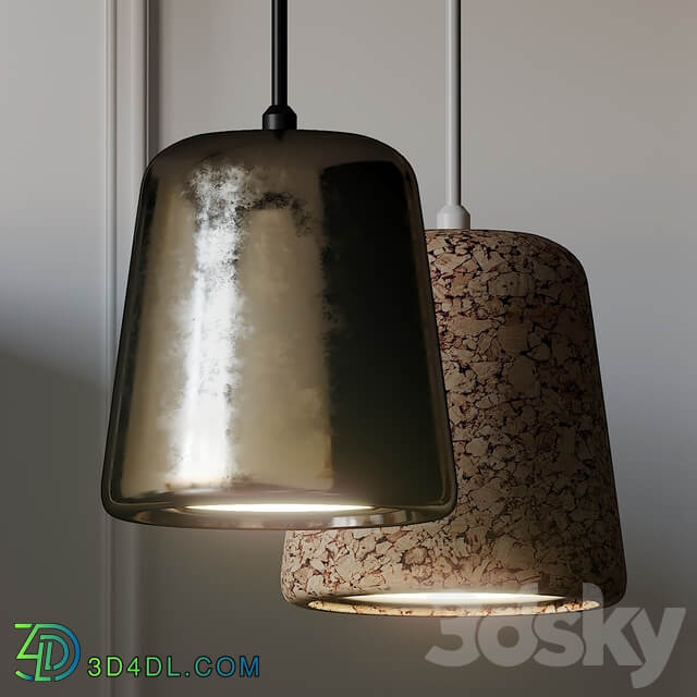 NEW WORKS Material Pendant Light 4 Different Materials Pendant light 3D Models