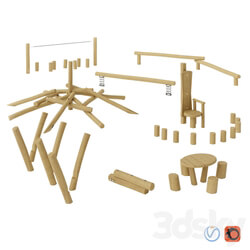 KOMPAN. EQUIPMENT FROM LOGS 3D Models 